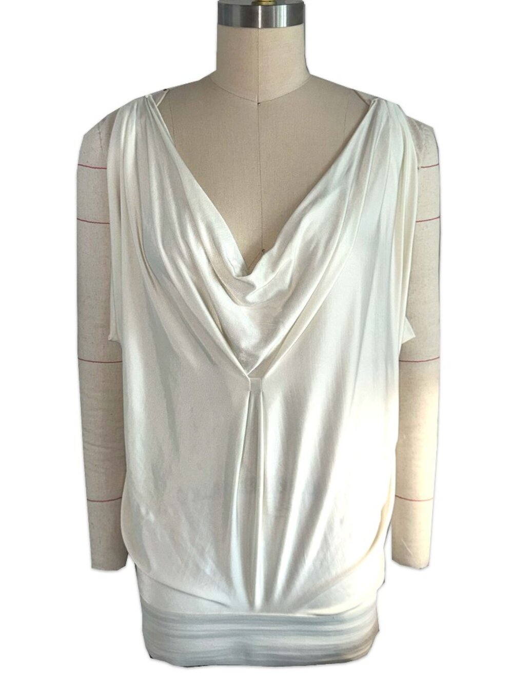 1990s Philosophy di Alberta Ferretti ivory draped shirt dress ♡